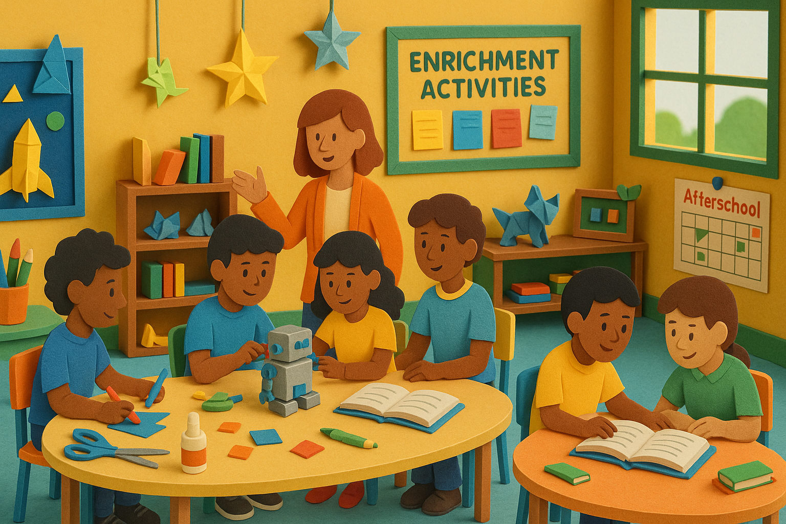 Students participating in engaging afterschool enrichment activities