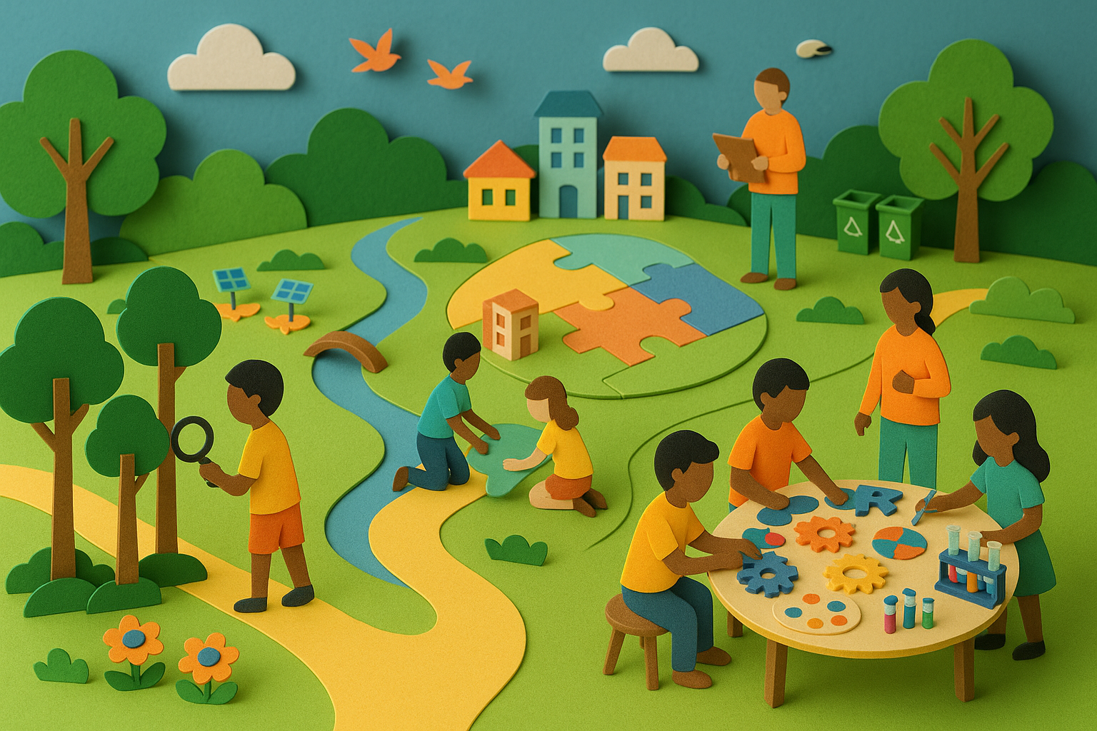 Students participating in a collaborative after-school enrichment activity