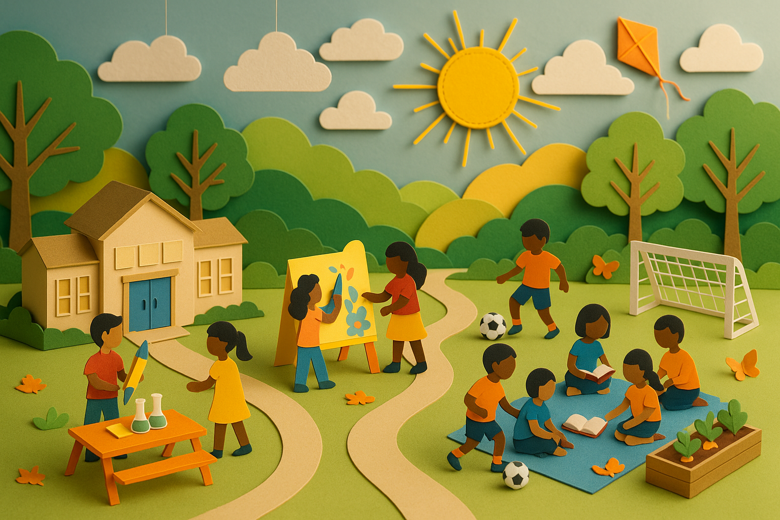 Diverse group of elementary students participating in an afterschool enrichment program